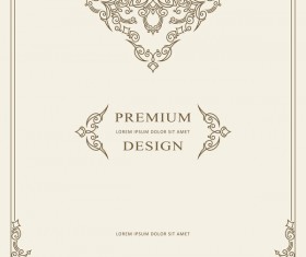 Vintage decor frame with beige background vector 08