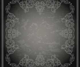 Vintage decor frame with black grunge background vector