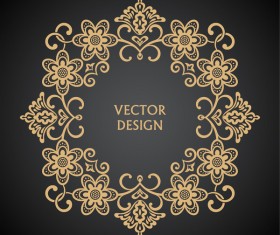 Vintage frame decor design vector 02