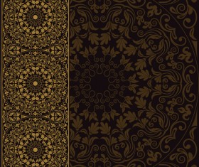 Vintage invitation card with round ornament vector