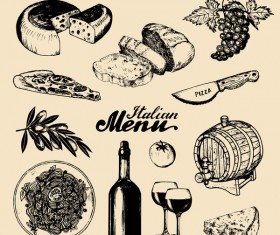 Vintage italian menu cover template vector