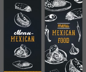 Vintage mexican food menu vectors