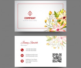 Water flower with company business card vector