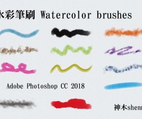 Watercolor photoshop brushes set