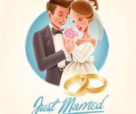 Wedding background with gold ring vector 01