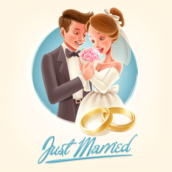 Wedding background with gold ring vector 01