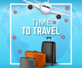 White frame with travel background vector