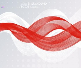 White with red wavy modern background vector