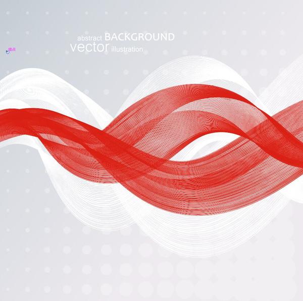 White with red wavy modern background vector