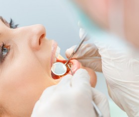 Woman doing dental care Stock Photo 05
