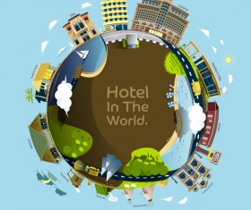 World travel Hotel design vector