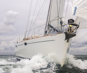 Yacht front close-up Stock Photo
