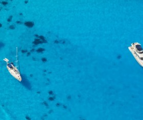 Yacht on calm sea Stock Photo 01