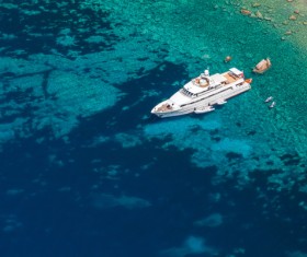 Yacht on calm sea Stock Photo 02