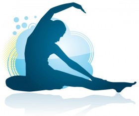 Yoga posture silhouette vector material 01