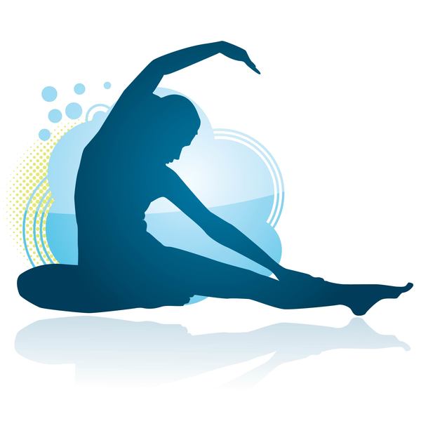 Yoga posture silhouette vector material 01