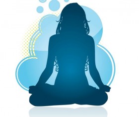 Yoga posture silhouette vector material 02