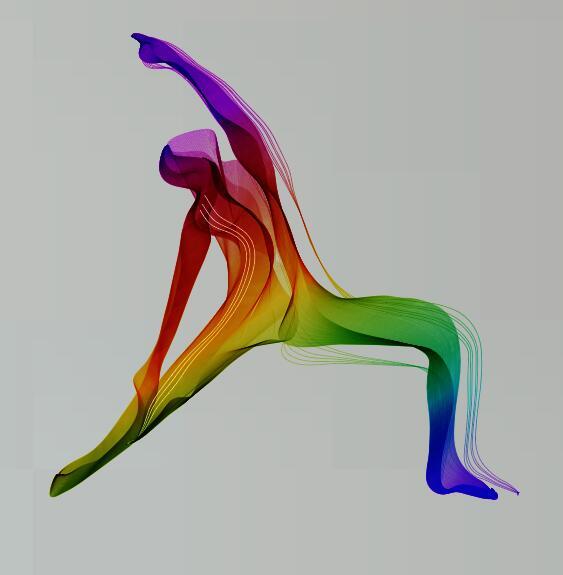 Yoga posture with colored abstract vector 03