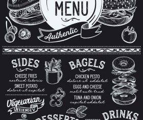 bagel food menu template vector 01