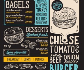 bagel food menu template vector 02