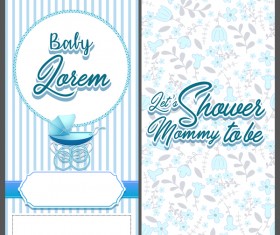 blue baby shower vertical banner vectors