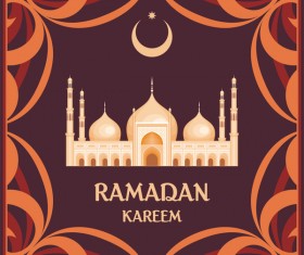 brown ramadan greeting card vector