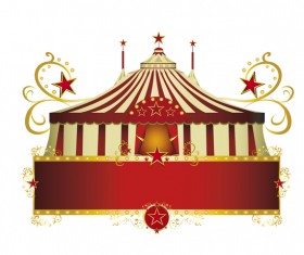 circus red border frame vector