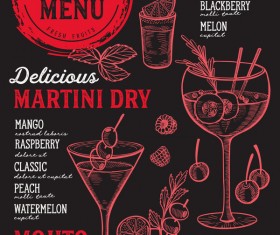 cocktail alcohol bar drink menu template vectors