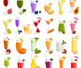 delicious fruits drink vectors