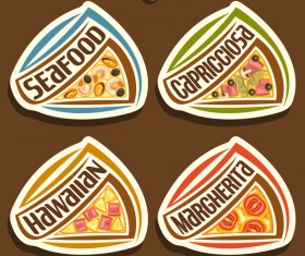 delicious pizza sticker vector 01
