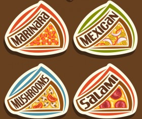 delicious pizza sticker vector 02