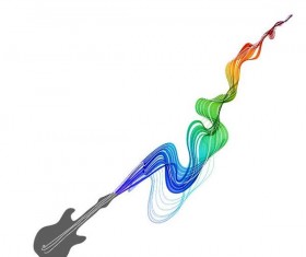 fiddle with abstract colored wave background vector