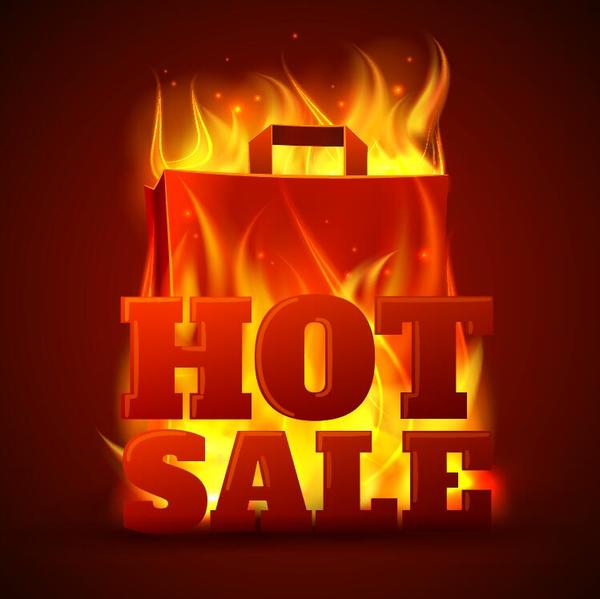 flame with sale background vectors