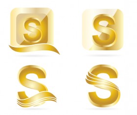 letters gold logo vector