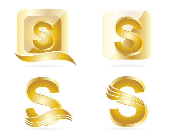 letters gold logo vector
