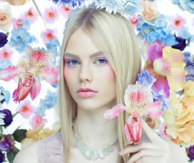 like flowers girl Stock Photo 04