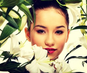 like flowers girl Stock Photo 07