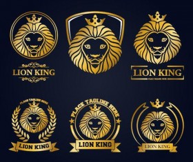 lion king luxury labels vector