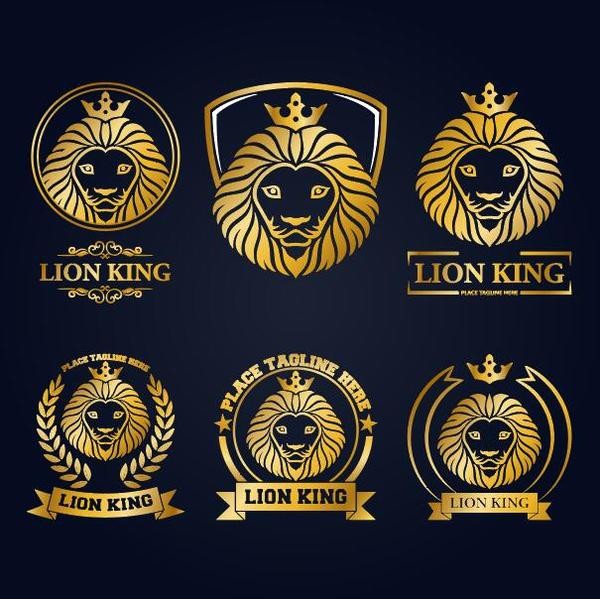 lion king luxury labels vector