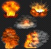 Explosion and fire effect vector illustration free download