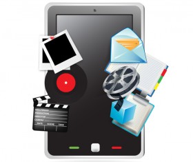 mobile phone with movie vector
