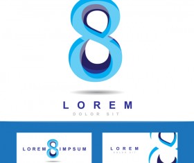 number 8 logo vector