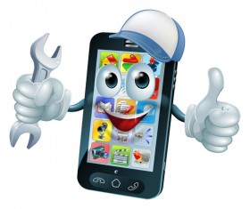 phone repair design cartoon vector