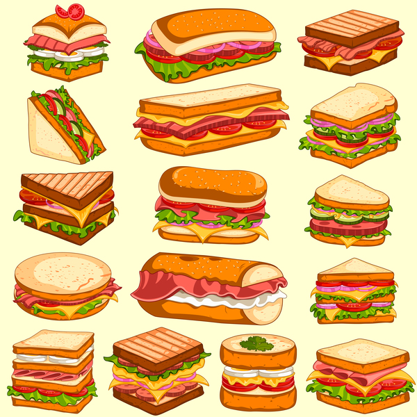 sandwich design vecrtor