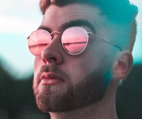 stylish handsome man face Stock Photo