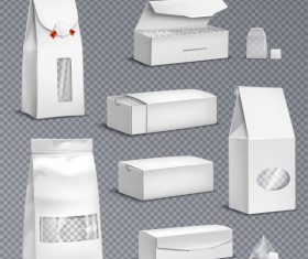 tea packaging white vector