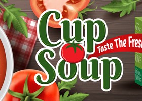 tomato cup soup ad poster template vector 02