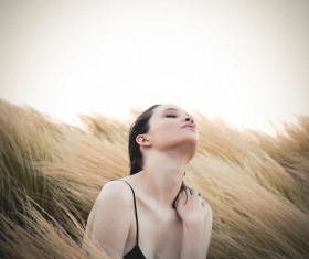 young woman In the outdoors posing photograph Stock Photo