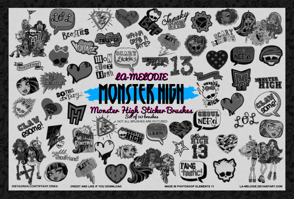 157 Kind Monster High Photoshop Brushes