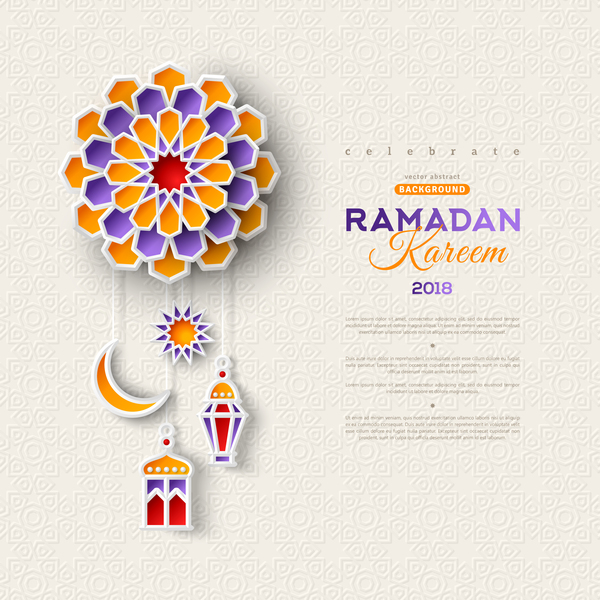 2018 Ramadan kareem festival vector material 01
